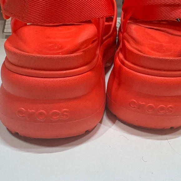 CROCS Women's Sandals in Bright Orange with Pearl and Gold Details - Picture 2 of 2
